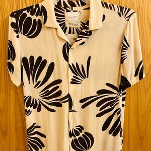 Denim & Flower Cream and Black Floral Shirt